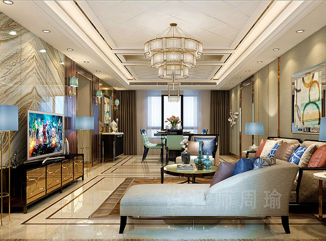 大屌黄片世纪江尚三室两厅168平装修设计效果欣赏